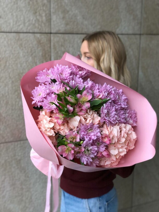 Розовый микс, артикул F1230476 - 4280 рублей, доставка по городу. Flawery - доставка цветов