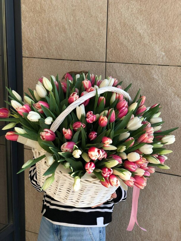 Корзина 201 тюльпан, артикул F1387593 - 62000 рублей, доставка по городу. Flawery - доставка цветов