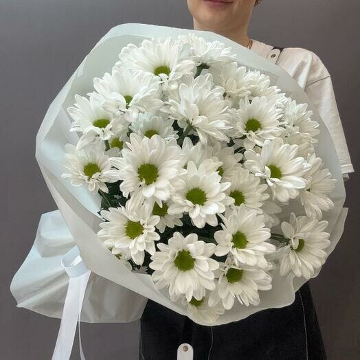 Букет из 5 кустовых хризантем, артикул F1470271 - 3000 рублей, доставка по городу. Flawery - доставка цветов