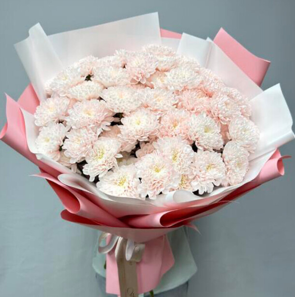 Букет из розовый хризантем, артикул F1491632 - 4550 рублей, доставка по городу. Flawery - доставка цветов