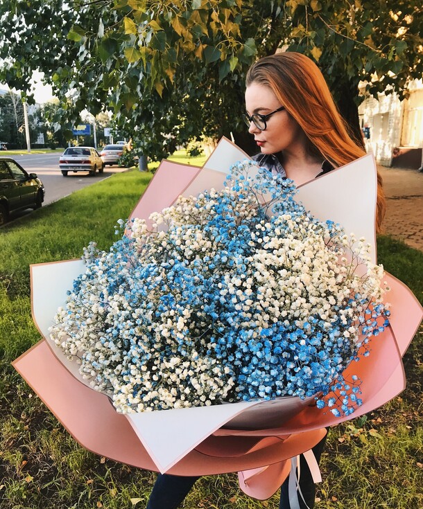 Гранд букет «облако гипсофилы», артикул F1128097 - 5450 рублей, доставка по городу. Flawery - доставка цветов