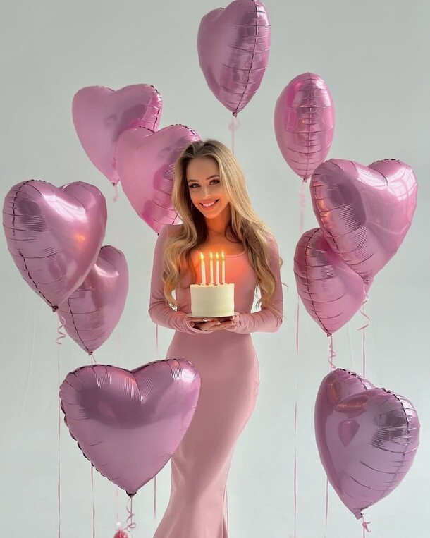 Сердца фольгированные розовые, артикул F1431749 - 6500 рублей, доставка по городу. Flawery - доставка цветов