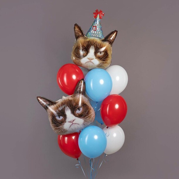 Набор воздушных шаров с кошками, артикул F1452147 - 6500 рублей, доставка по городу. Flawery - доставка цветов