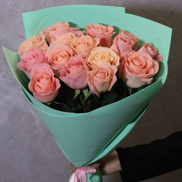 Букет из 15 розовых роз, артикул F1481040 - 6250 рублей, доставка по городу. Flawery - доставка цветов