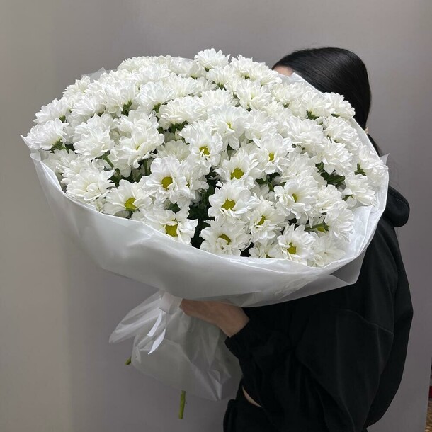 Моно-букет ромашковая  хризантема, артикул F1495822 - 7980 рублей, доставка по городу. Flawery - доставка цветов