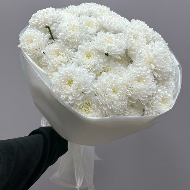 Белоснежное моно из хризантем🌸✨, артикул F1534548 - 3920 рублей, доставка по городу. Flawery - доставка цветов