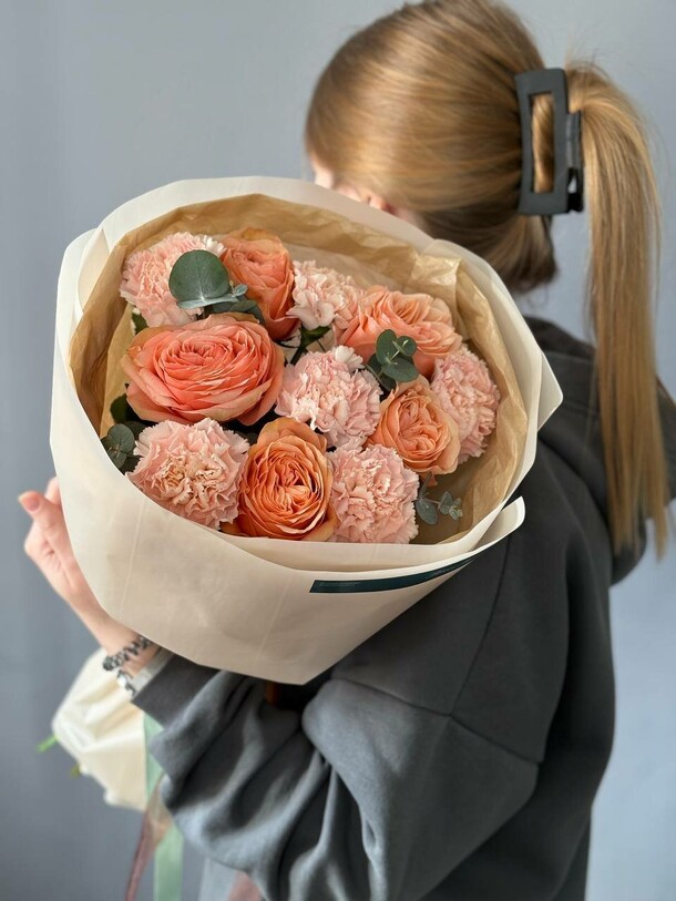 Букет персиковый джем, артикул F1394918 - 5500 рублей, доставка по городу. Flawery - доставка цветов