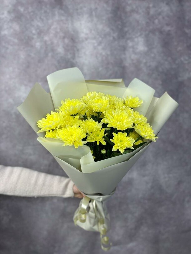 Монобукет из кустовой хризантемы, артикул F1205683 - 8380 рублей, доставка по городу. Flawery - доставка цветов
