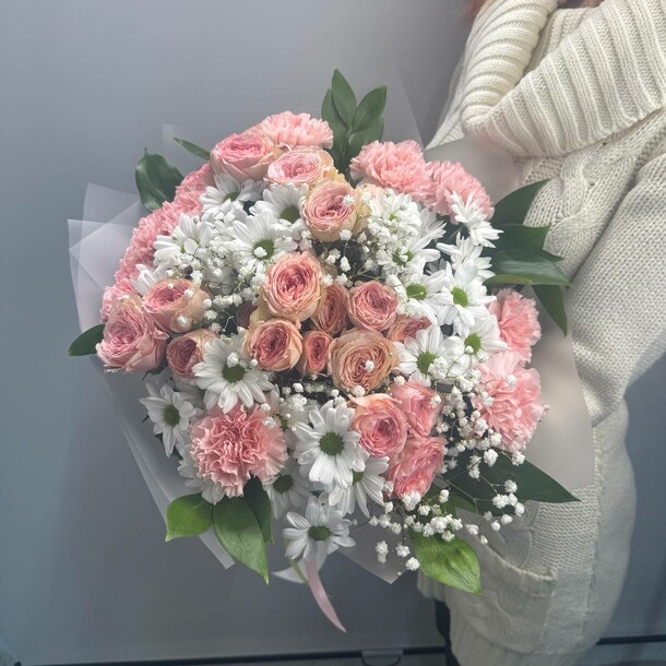 Букет  "розовый пломбир", артикул F1493683 - 3140 рублей, доставка по городу. Flawery - доставка цветов