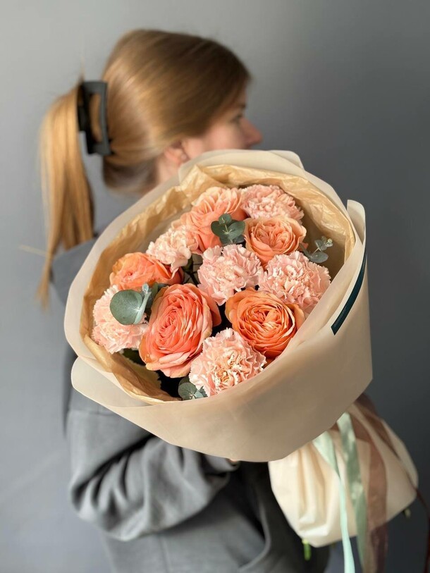 Букет персиковый джем, артикул F1499428 - 5350 рублей, доставка по городу. Flawery - доставка цветов