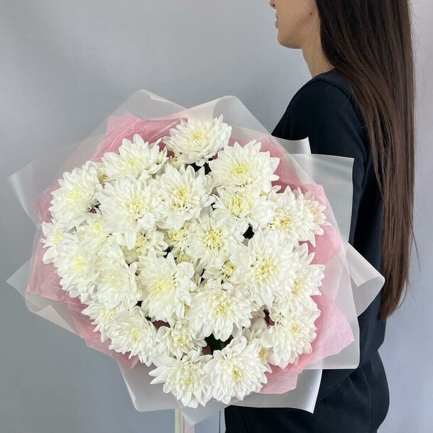 Хит🔥букет из 5 хризантем, артикул F1495789 - 2380 рублей, доставка по городу. Flawery - доставка цветов