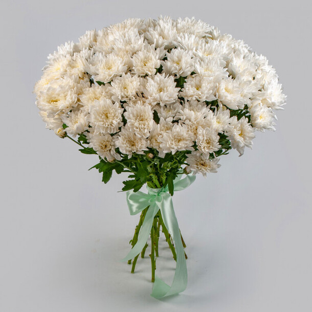 Букет из 15 белых кустовых хризантем, артикул F1408077 - 9490 рублей, доставка по городу. Flawery - доставка цветов