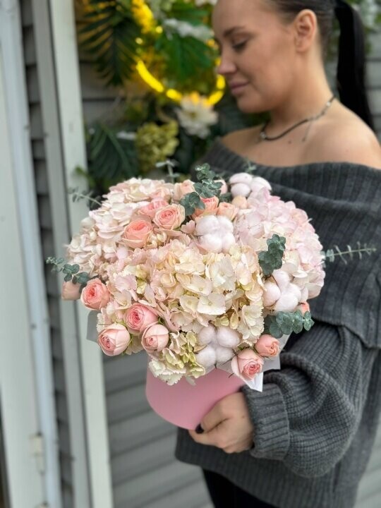 Композиция с гортензией, артикул F1492455 - 6500 рублей, доставка по городу. Flawery - доставка цветов