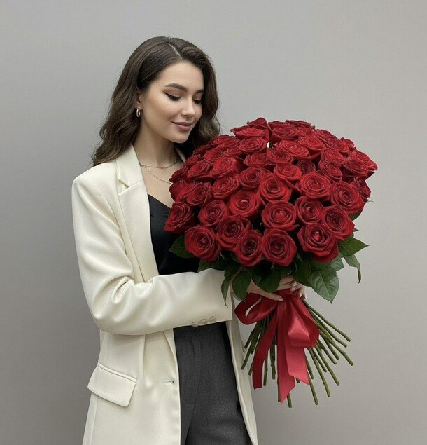 «любимой» моно букет 31 роза, артикул F1498446 - 10200 рублей, доставка по городу. Flawery - доставка цветов