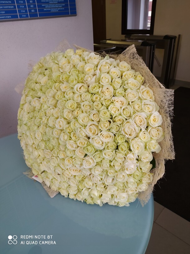 301 белая роза, артикул F1075599 - 128842 рублей, доставка по городу. Flawery - доставка цветов