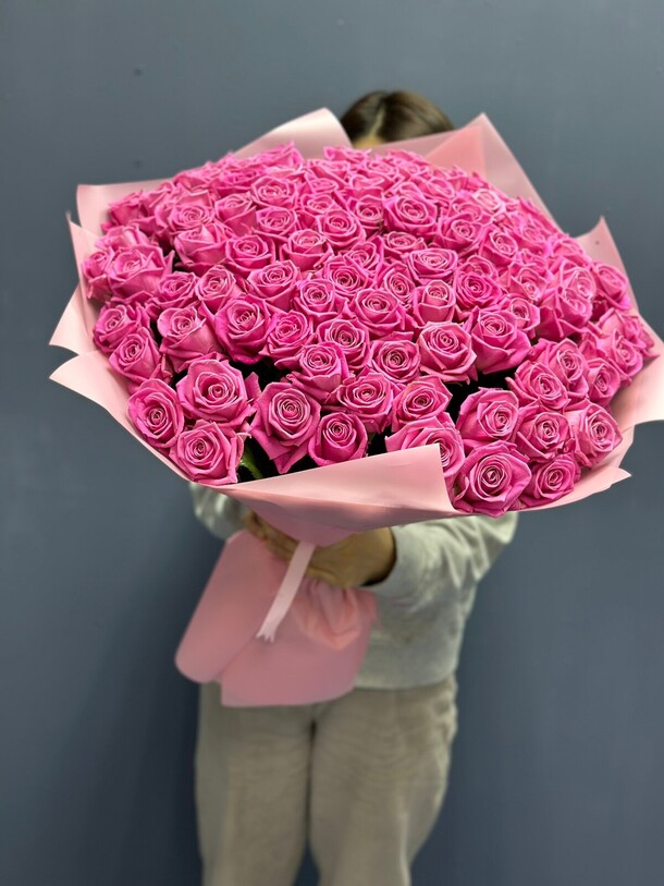 101 розовая роза, артикул F1163946 - 35076 рублей, доставка по городу. Flawery - доставка цветов