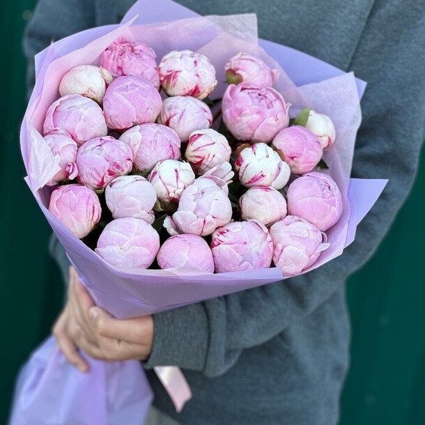 25 пион сара бернард, артикул F1285267 - 35135 рублей, доставка по городу. Flawery - доставка цветов