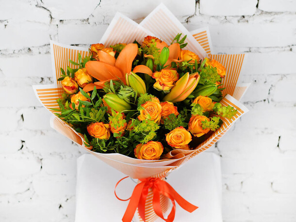 Букет мандаринка, артикул F1148672 - 3790 рублей, доставка по городу. Flawery - доставка цветов
