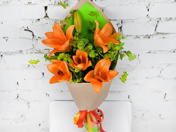 Букет рыжий ангел, артикул F1148680 - 2718 рублей, доставка по городу. Flawery - доставка цветов