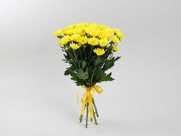 Букет 7 желтых кустовых хризантем, артикул F1152278 - 2990 рублей, доставка по городу. Flawery - доставка цветов