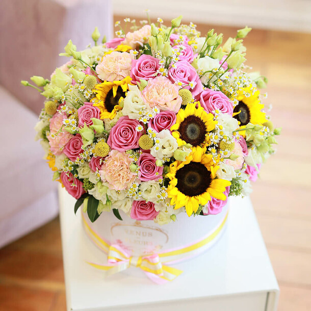 Цветочная композиция "краски солнца", артикул F1133265 - 25190 рублей, доставка по городу. Flawery - доставка цветов