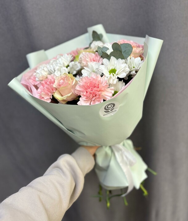 Букет" мятный рай", артикул F1526229 - 4750 рублей, доставка по городу. Flawery - доставка цветов