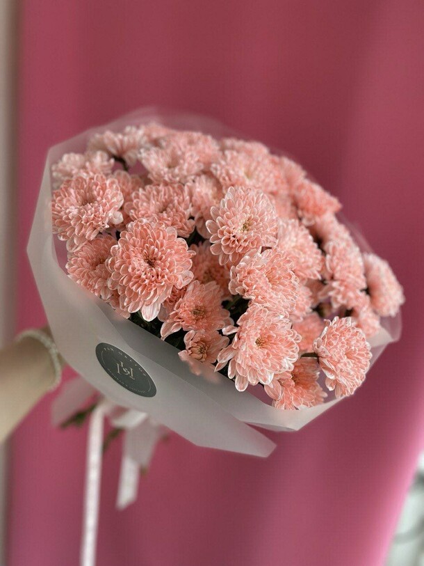 Моно из вишневых хризантем, артикул F1397019 - 3960 рублей, доставка по городу. Flawery - доставка цветов