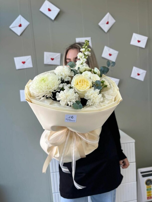 Сливочный букет, артикул F1508367 - 4050 рублей, доставка по городу. Flawery - доставка цветов