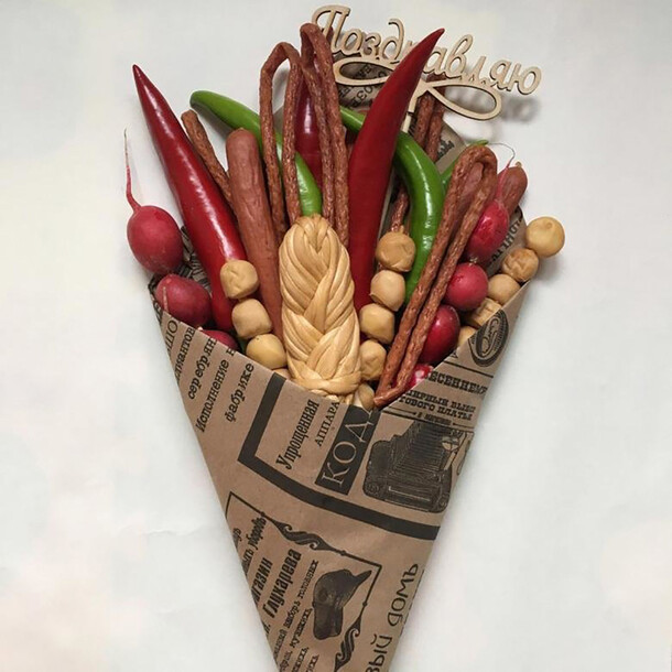 ✅мужской букет из закусок, артикул F71050 - 5125 рублей, доставка по городу. Flawery - доставка цветов