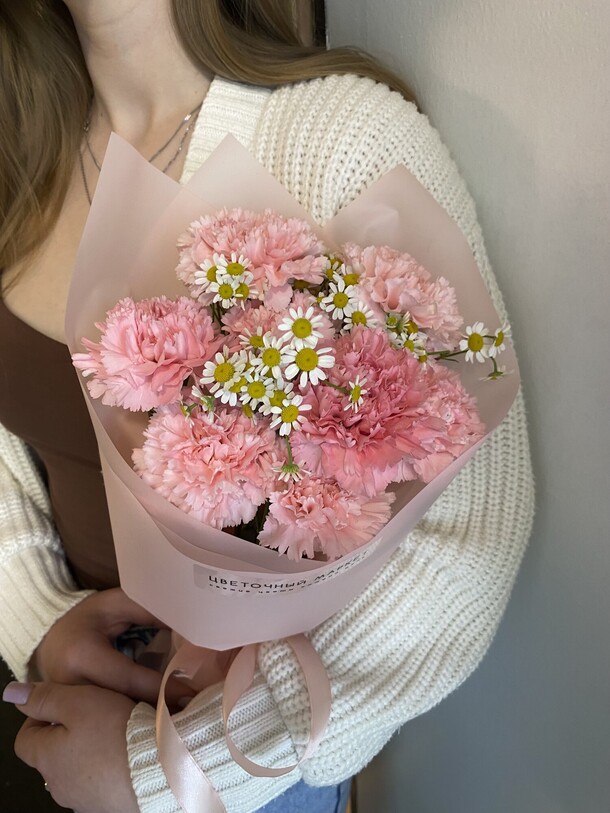 New💕нежный диантус/матрикария, артикул F1434869 - 3300 рублей, доставка по городу. Flawery - доставка цветов