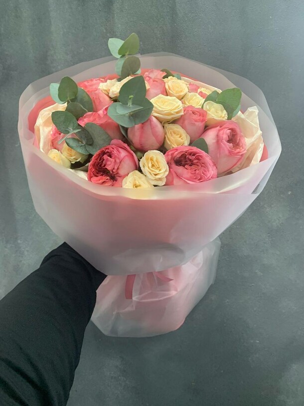 Персиковый микс, артикул F1467039 - 3480 рублей, доставка по городу. Flawery - доставка цветов