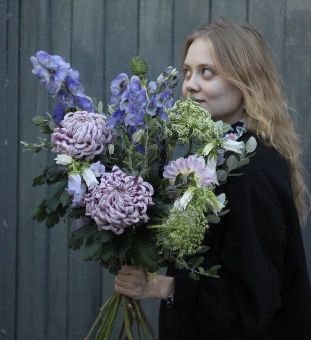 Колокольчики, хризантемы и прострел трава, артикул F1144939 - 14495 рублей, доставка по городу. Flawery - доставка цветов