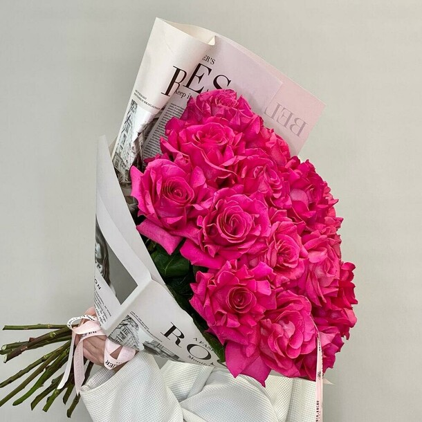Букет из 15 роз пинк флойд, артикул F1344638 - 9594 рублей, доставка по городу. Flawery - доставка цветов