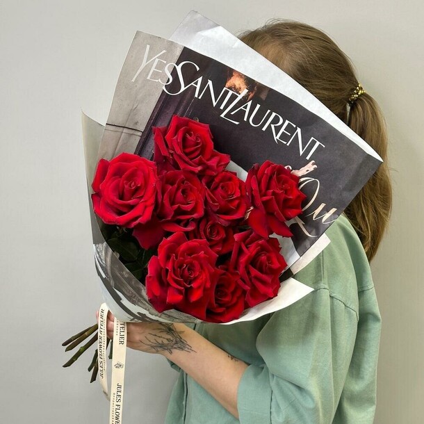 «сен-лоран» из французских роз эсперанс, артикул F1345012 - 5638 рублей, доставка по городу. Flawery - доставка цветов