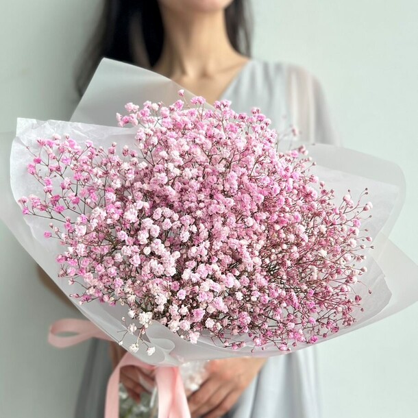 Гипсофила розовая (букет № 154), артикул F1115029 - 2400 рублей, доставка по городу. Flawery - доставка цветов