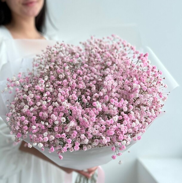 11 розовых гипсофил (букет №155), артикул F1180873 - 4400 рублей, доставка по городу. Flawery - доставка цветов