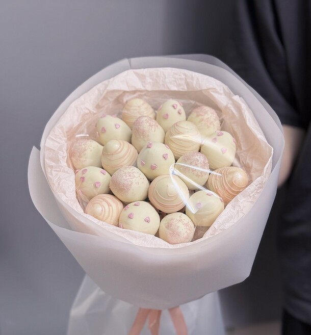 Букет из клубники в шоколаде bubble, артикул F1535855 - 2484 рублей, доставка по городу. Flawery - доставка цветов