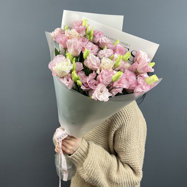 Букет "9 нежно-розовых эустом", артикул F1369999 - 4090 рублей, доставка по городу. Flawery - доставка цветов