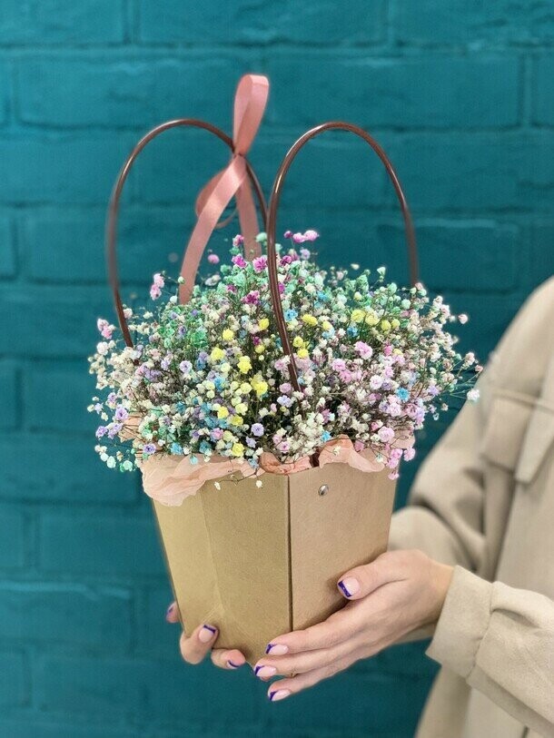 Гипсофила в сумке, артикул F1242061 - 2560 рублей, доставка по городу. Flawery - доставка цветов