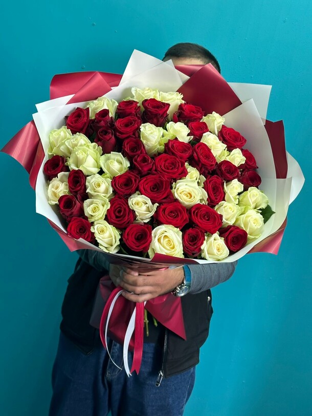 Микс роза, артикул F1196657 - 21029 рублей, доставка по городу. Flawery - доставка цветов