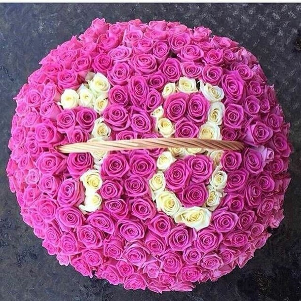 Корзина с буквами 18, артикул F1149023 - 88316 рублей, доставка по городу. Flawery - доставка цветов