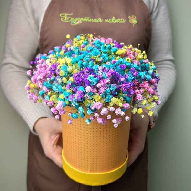 Коробочка с гипсофилой, артикул F103366 - 2050 рублей, доставка по городу. Flawery - доставка цветов