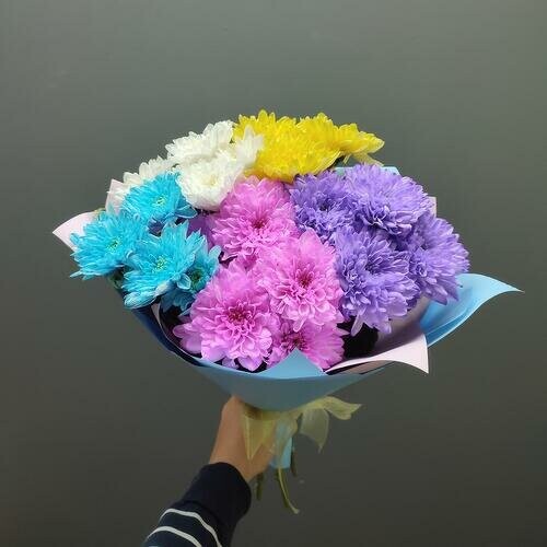 5 ярких хризантем, артикул F1079433 - 2490 рублей, доставка по городу. Flawery - доставка цветов