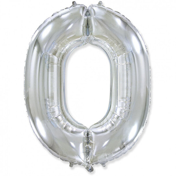 Шар цифра "0" серебро, артикул F1328275 - 1950 рублей, доставка по городу. Flawery - доставка цветов
