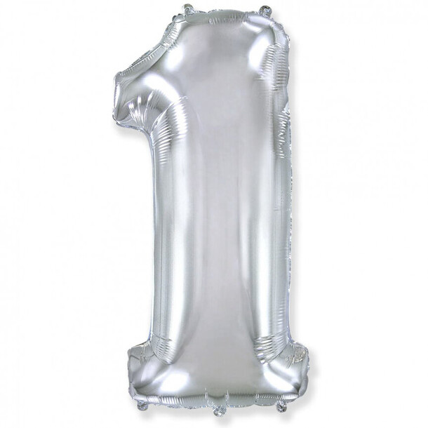 Шар цифра "1" серебро, артикул F1328297 - 1950 рублей, доставка по городу. Flawery - доставка цветов