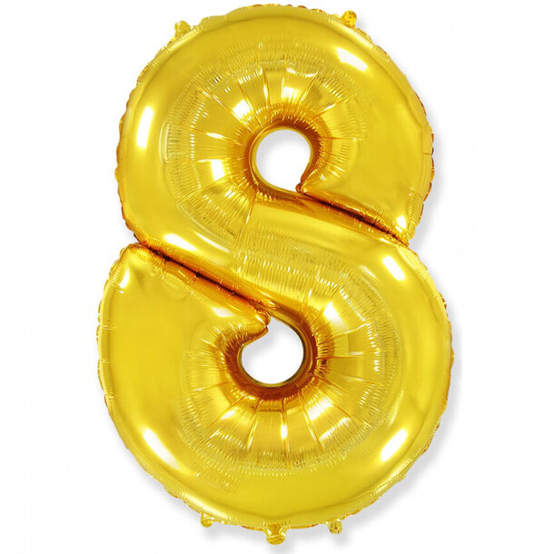 Шар цифра "8" золото, артикул F1328311 - 1950 рублей, доставка по городу. Flawery - доставка цветов