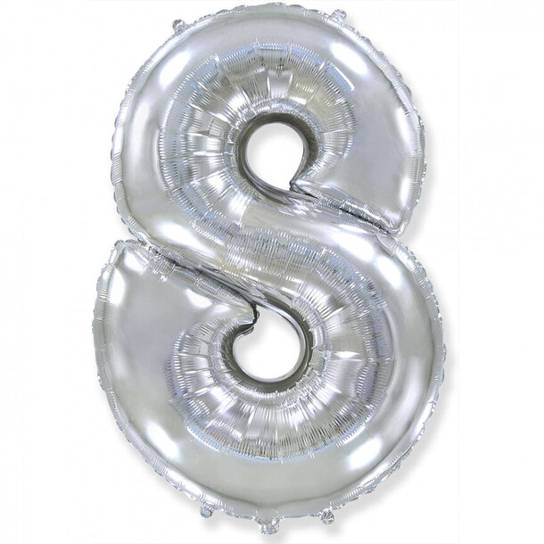 Шар цифра "8" серебро, артикул F1328312 - 1950 рублей, доставка по городу. Flawery - доставка цветов