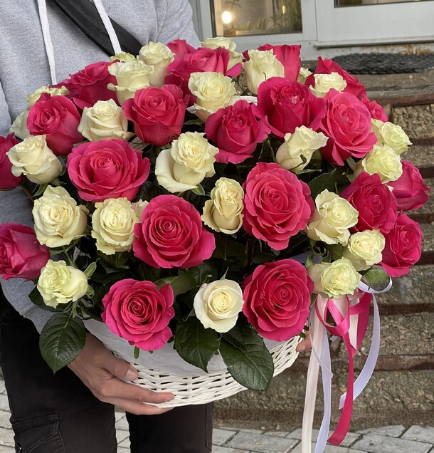 Корзина « малиновый закат», артикул F1139907 - 29900 рублей, доставка по городу. Flawery - доставка цветов