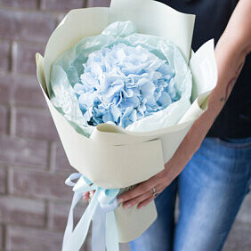 Букет из голубой гортензии, артикул F1078494 - 1990 рублей, доставка по городу. Flawery - доставка цветов