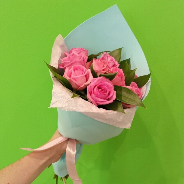 Букет роз "розовый", артикул F1071511 - 4200 рублей, доставка по городу. Flawery - доставка цветов
